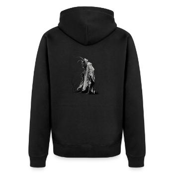 Krampus Bad Santa gift Krampus - Unisex Premium Organic Zip Hoodie - black - Back - Nico (187cm)