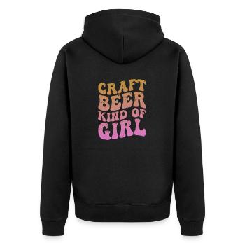 Craft Beer Kind Of Girl Homebrew Brewer Brew - Unisex Premium Organic Zip Hoodie - black - Back - Nico (187cm)