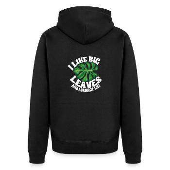 Monstera Deliciosa Albo Plante d’intérieur botanique - Veste à capuche bio Premium Unisexe - noir - Dos - Nico (187cm)