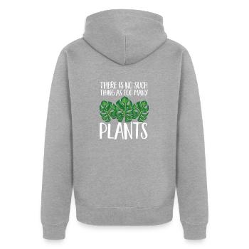 Monstera Deliciosa Albo Plante d’intérieur botanique - Veste à capuche bio Premium Unisexe - gris chiné - Dos - Nico (187cm)