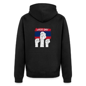 Laos Lao Drapeau Laotien éléphant Lao I cadeau - Veste à capuche bio Premium Unisexe - noir - Dos - Nico (187cm)