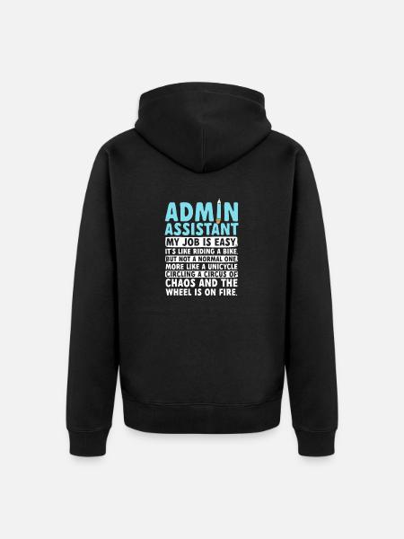Secretary Administrative Assistant Office Clerk - Unisex Premium Organic Zip Hoodie - black