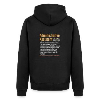 Secrétaire, Adjointe administrative, Commis de bureau - Veste à capuche bio Premium Unisexe - noir - Dos - Nico (187cm)
