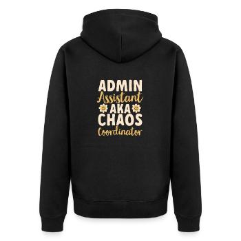 Secrétaire, Adjointe administrative, Commis de bureau - Veste à capuche bio Premium Unisexe - noir - Dos - Nico (187cm)