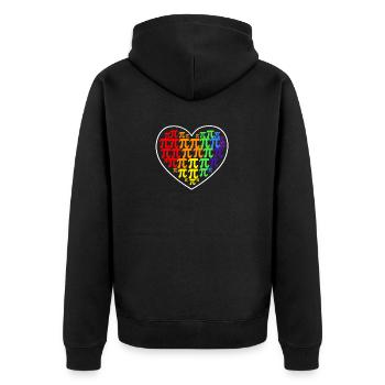 Pi Jour Arc-en-ciel Coeur Math LGBT Gay - Veste à capuche bio Premium Unisexe - noir - Dos - Nico (187cm)