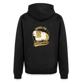 Guinea Pig Whisperer Cavy Lover Guinea Pigs Rodent - Unisex Premium Organic Zip Hoodie - black - Back - Nico (187cm)