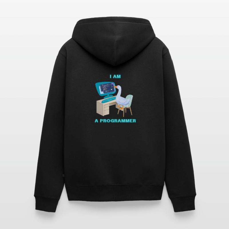 A Programmer Duck, a Fun Design for Programmers Unisex Premium Organic Zip Hoodie