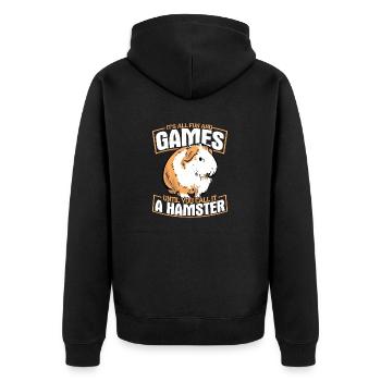 It's All Fun And Games Guinea Pig Cavy Lover - Unisex Premium Organic Zip Hoodie - black - Back - Nico (187cm)
