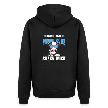 Kuh Bauernhof Kuhbauer Landwirt Rind Kühe - Unisex Premium Bio Zip Hoodie - Schwarz - Hinten - Nico (187cm)