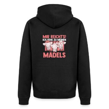 Kuh Bauernhof Kuhbauer Landwirt Rind Kühe - Unisex Premium Bio Zip Hoodie - Schwarz - Hinten - Nico (187cm)
