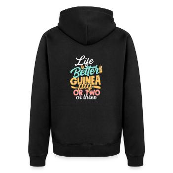 Life Is Better With A Guinea Pig Or Two Or Three C - Unisex Premium Organic Zip Hoodie - black - Back - Nico (187cm)
