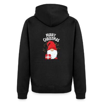 Merry Christmas Zwerg - Unisex Premium Bio Zip Hoodie - Schwarz - Hinten - Nico (187cm)