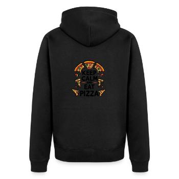 Restez calme et mangez de la pizza - Veste à capuche bio Premium Unisexe - noir - Dos - Nico (187cm)