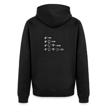 IT-Experte Programmierer Informatiker - Unisex Premium Bio Zip Hoodie - Schwarz - Hinten - Nico (187cm)