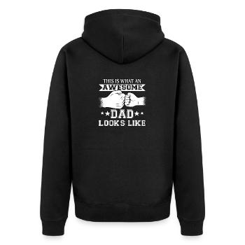 Lustiges Vatertags-Vater-Motiv für Familienväter - Unisex Premium Bio Zip Hoodie - Schwarz - Hinten - Nico (187cm)