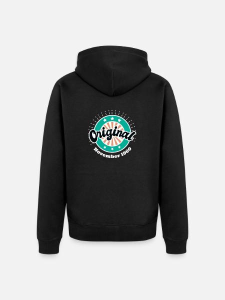 Novembre 1960 Originale 63 Anni Uomo Donna - Felpa con cappuccio ecologica premium unisex - nero