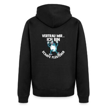 Schaf Schäfer Schäferei Bauer Landwirt Bauernhof S - Unisex Premium Bio Zip Hoodie - Schwarz - Hinten - Nico (187cm)