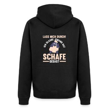Schaf Schäfer Schäferei Bauer Landwirt Bauernhof S - Unisex Premium Bio Zip Hoodie - Schwarz - Hinten - Nico (187cm)