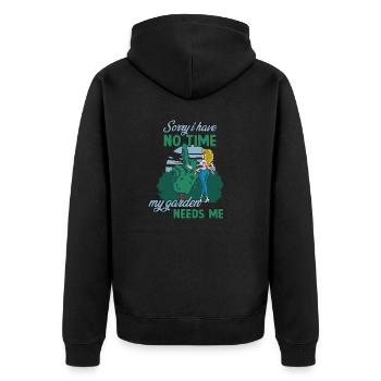 Tenue de jardinier amateur amusante tenue de - Veste à capuche bio Premium Unisexe - noir - Dos - Nico (187cm)