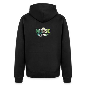 Infirmière Stéthoscope Médecine Irlandais - Veste à capuche bio Premium Unisexe - noir - Dos - Nico (187cm)
