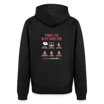 Lactation Consultant IBCLC - Unisex Premium Organic Zip Hoodie - black - Back - Nico (187cm)