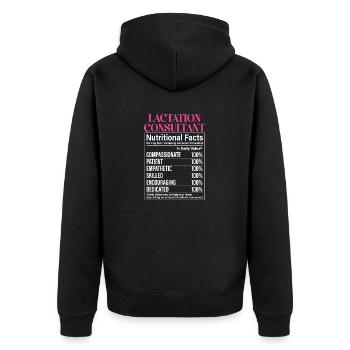 Consultante en lactation IBCLC - Veste à capuche bio Premium Unisexe - noir - Dos - Nico (187cm)