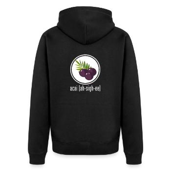 Acai Berry Ah-Sigh-Ee T-Shirt - Superaliment sain - Veste à capuche bio Premium Unisexe - noir - Dos - Nico (187cm)
