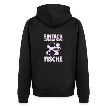 Aquarium Aquaristik Fische - Unisex Premium Bio Zip Hoodie - Schwarz - Hinten - Nico (187cm)
