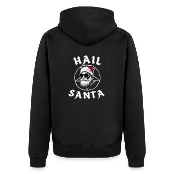 Je vous salue père Noël drôle Alternative Goth Noël Design - Veste à capuche bio Premium Unisexe - noir - Dos - Nico (187cm)