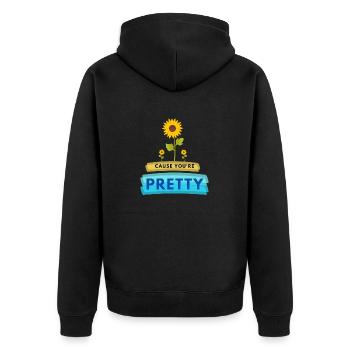 Cause You´re Pretty | Self Love Design - Unisex Premium Organic Zip Hoodie - black - Back - Nico (187cm)