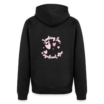 Auf der Suche nach einem Lebensgefährten - Unisex Premium Bio Zip Hoodie - Schwarz - Hinten - Nico (187cm)