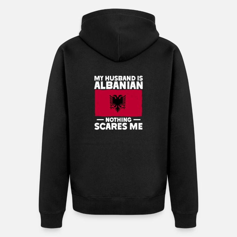 Drapeau albanais Aigle albanais Shqiponja - Veste à capuche bio Premium Unisexe - noir