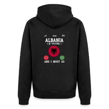 Drapeau albanais Aigle albanais Shqiponja - Veste à capuche bio Premium Unisexe - noir - Dos - Nico (187cm)