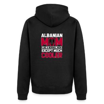 Albanische Flagge Albanischer Adler Shqiponja - Unisex Premium Bio Zip Hoodie - Schwarz - Hinten - Nico (187cm)