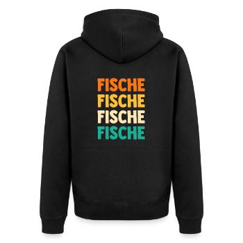 Aquarium Aquaristik Fische - Unisex Premium Bio Zip Hoodie - Schwarz - Hinten - Nico (187cm)