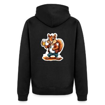 Squirrel / Animal / Rodent / Forest Animal / Comic - Unisex Premium Organic Zip Hoodie - black - Back - Nico (187cm)