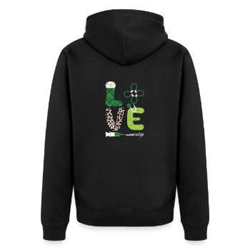Love Stethoscope Nurse Life Happy - Unisex Premium Organic Zip Hoodie - black - Back - Nico (187cm)
