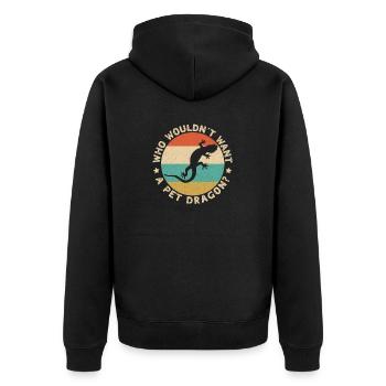 Crowned Gecko Crested Gecko Double Finger Gecko - Unisex Premium Organic Zip Hoodie - black - Back - Nico (187cm)