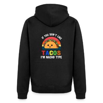 Taco Si vous n’aimez pas les tacos, je suis mexicain de type nacho - Veste à capuche bio Premium Unisexe - noir - Dos - Nico (187cm)