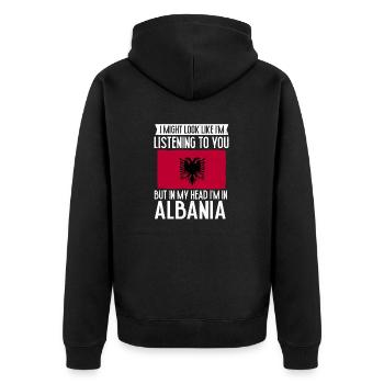 Drapeau albanais Aigle albanais Shqiponja - Veste à capuche bio Premium Unisexe - noir - Dos - Nico (187cm)