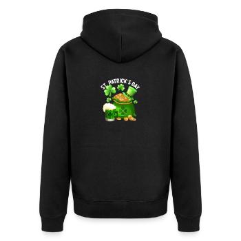 Boire de la bière Joyeux St Patrick’s Day Shamrock - Veste à capuche bio Premium Unisexe - noir - Dos - Nico (187cm)