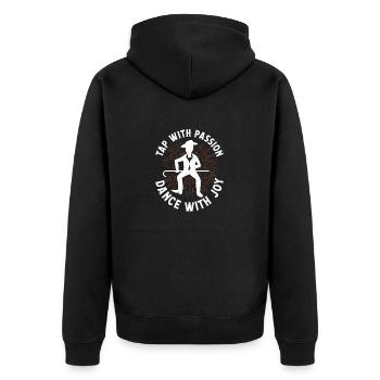 Tap With Passion Dance With Joy Tap Dance Tap Danc - Unisex Premium Bio Zip Hoodie - Schwarz - Hinten - Nico (187cm)