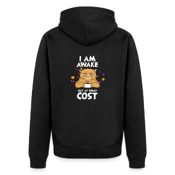 Fan de chats qui se lève tard Propriétaire de - Veste à capuche bio Premium Unisexe - noir - Dos - Nico (187cm)