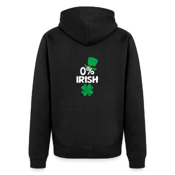 0% Trèfle irlandais Drôle de la Saint-Patrick - Veste à capuche bio Premium Unisexe - noir - Dos - Nico (187cm)