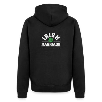 Irlandais par mariage St. Patrick’s Day Shamrock Green - Veste à capuche bio Premium Unisexe - noir - Dos - Nico (187cm)