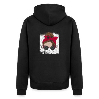 Drapeau albanais Aigle albanais Shqiponja - Veste à capuche bio Premium Unisexe - noir - Dos - Nico (187cm)