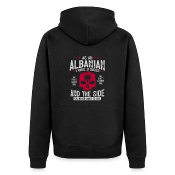 Drapeau albanais Aigle albanais Shqiponja - Veste à capuche bio Premium Unisexe - noir - Dos - Nico (187cm)