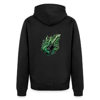 Guitare électrique heavy metal avec des flammes - Veste à capuche bio Premium Unisexe - noir - Dos - Nico (187cm)