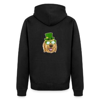Irlandais Goldendoodle Doodle chien drôle St Patricks - Veste à capuche bio Premium Unisexe - noir - Dos - Nico (187cm)