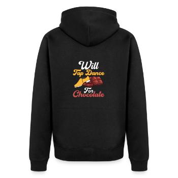 Will Tap Dance for Chocolate Tap Dancer Tap Dancin - Unisex Premium Bio Zip Hoodie - Schwarz - Hinten - Nico (187cm)